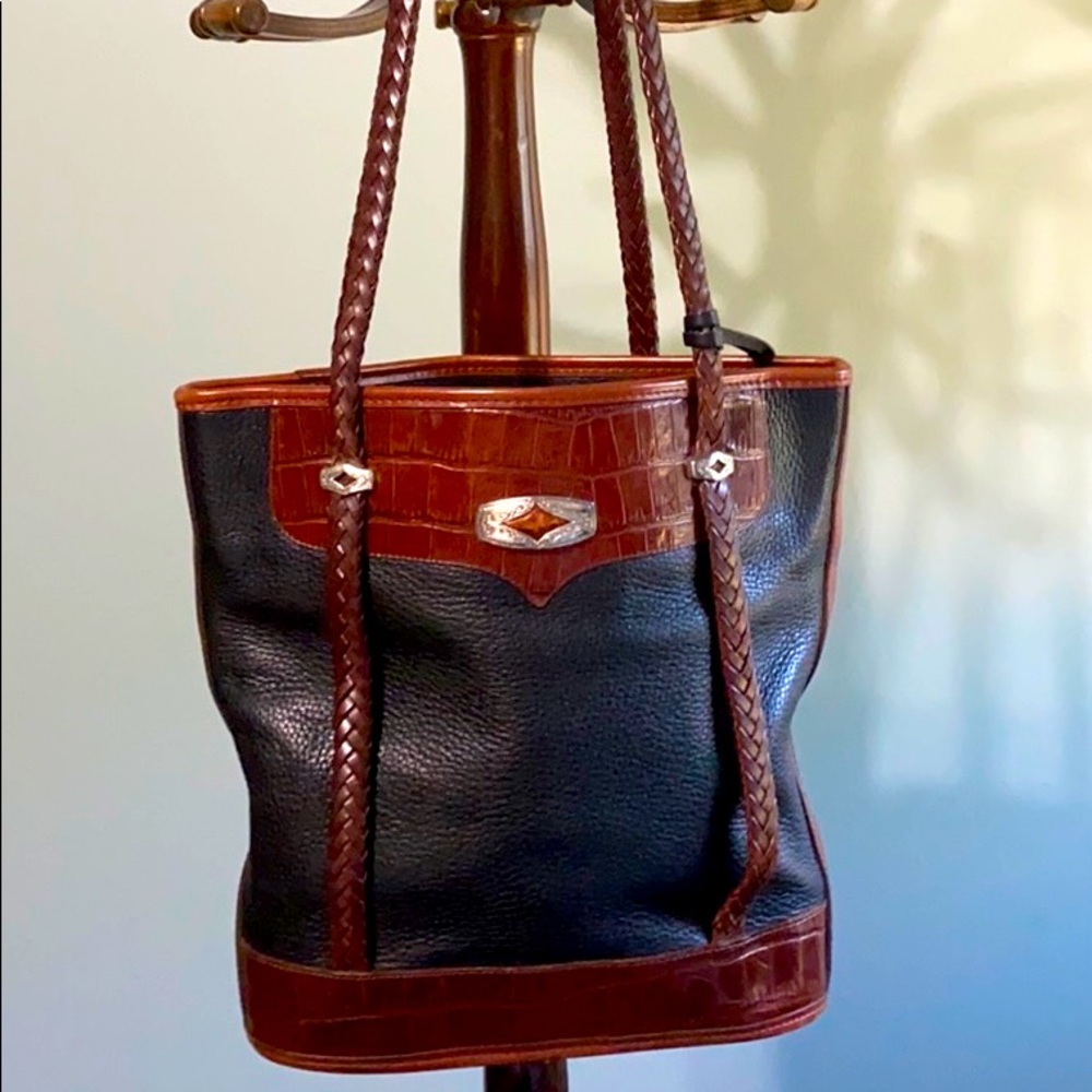 Vintage Brighton Leather handbag, braided straps